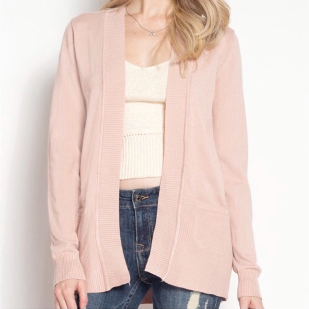 Dreamers Front Pocket Cardigan Pink